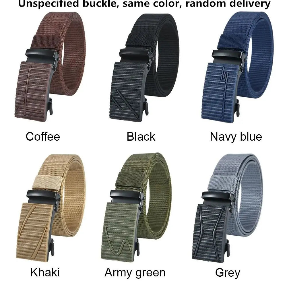 Men's Casual Cowboy Nylon Belt – Breathable Tactical Waistbelt with Alloy Buckle for Outdoor Accessories