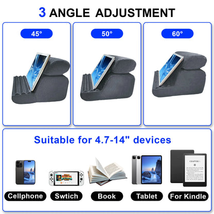 Xnyocn Foldable Tablet Pillow Stand – Soft Lap & Desk Holder with Stylus Pocket for iPad Pro