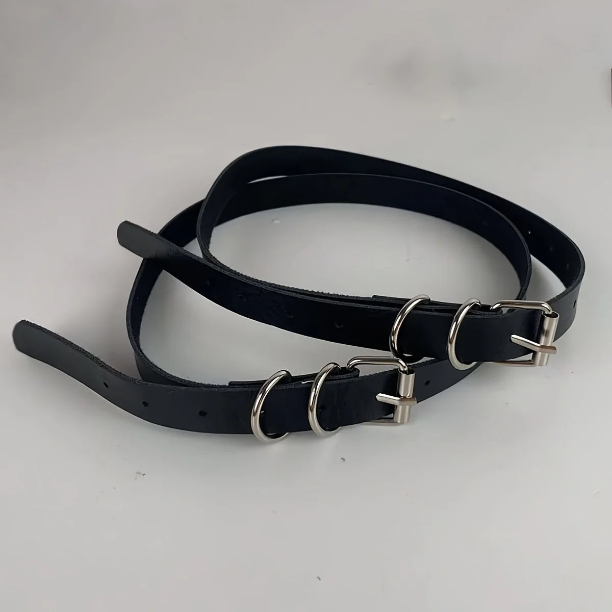2-Piece Women's PU Leather Leg Garter Set - Adjustable Punk Hollow Belt & Gothic Body Accessories