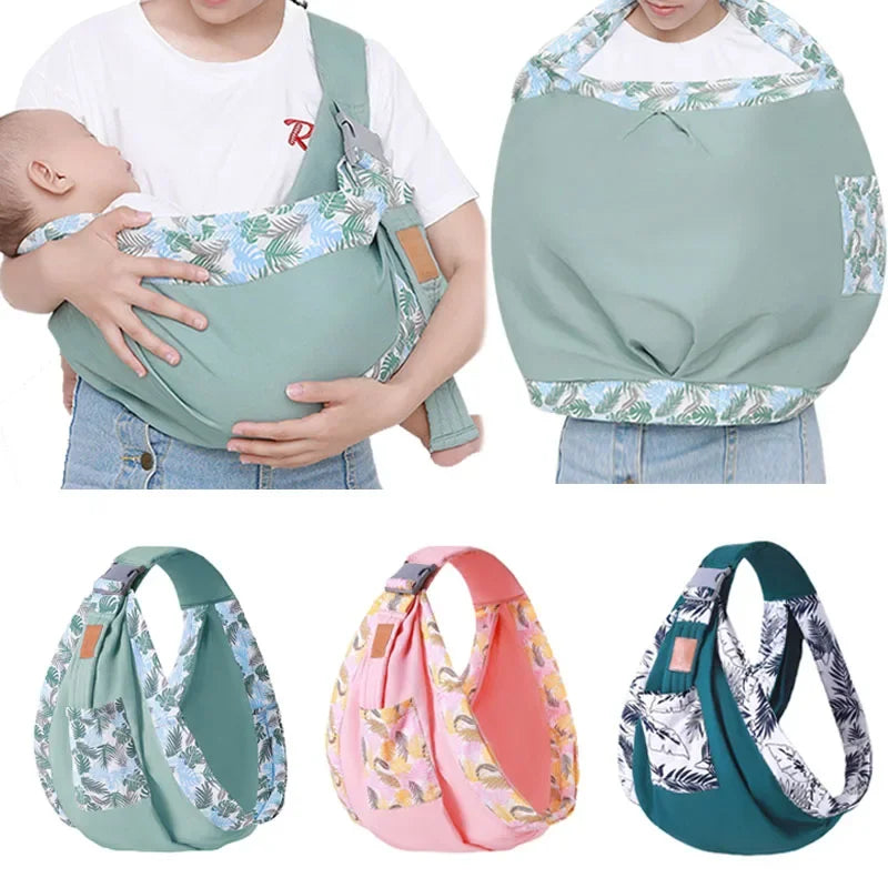 Newborn Baby Wrap Carrier - Dual-Use Infant Sling & Nursing Cover for 0–36 Months