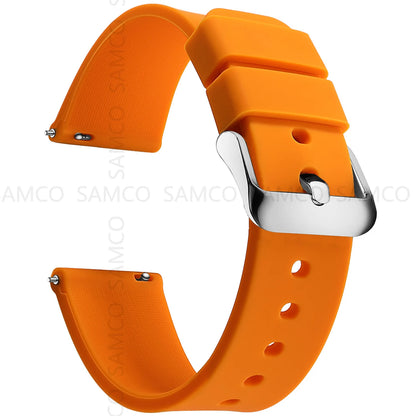 Silicone Quick Release Watch Bands 14–24mm for Samsung Galaxy, Garmin & Huawei - Soft Rubber Replacement Watch Straps