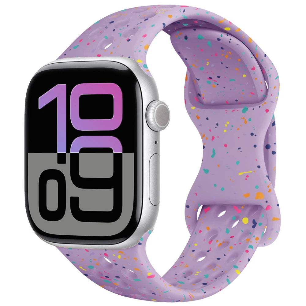 Silicone Apple Watch Strap - Breathable Wristband for Watch 11/10/9/8/7 Ultra 3/2 SE Series 49mm-41mm