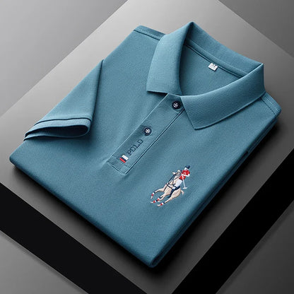 Men's Embroidered Short Sleeve Polo Shirt - Casual Summer Comfort Fashion Polo