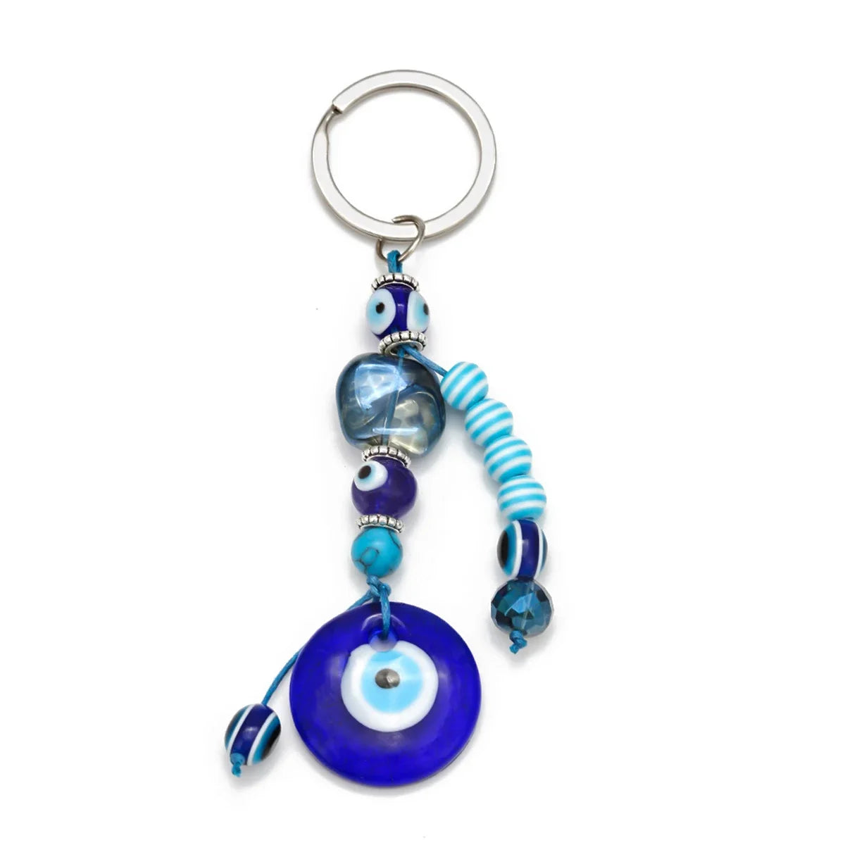 Lucky Eye Fatima Hand Keychain – Alloy Tree of Life Elephant Owl Blue Turkish Evil Eye Car Keyring Jewelry for Men & Women Gift