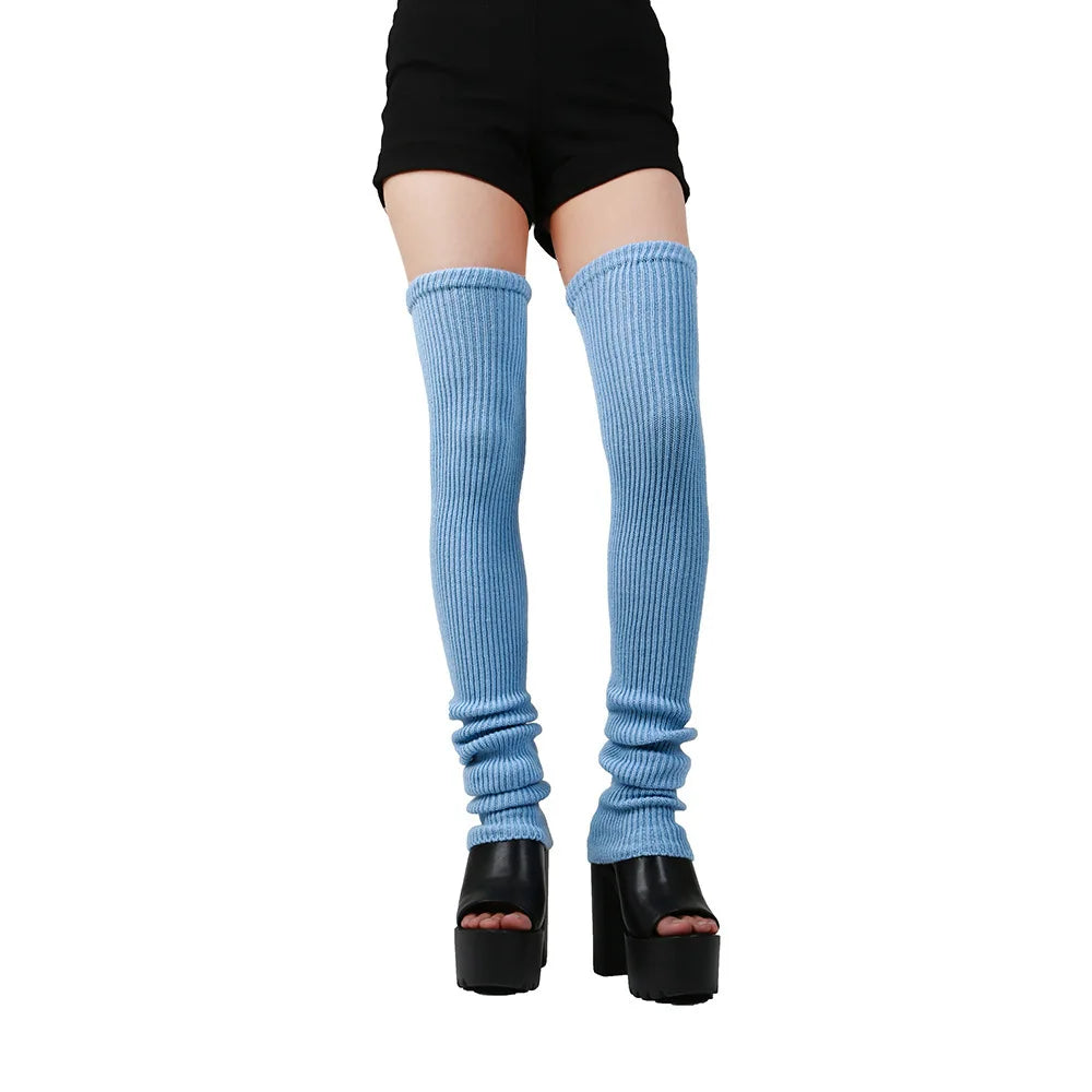 Anime Gothic Lolita Knee Socks – 90CM Cosplay Leg Warmers & Loose Knitted Socks for Women Maid Costume