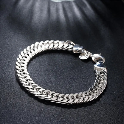 Fine 925 Sterling Silver Chain Bracelet – Solid Charm Jewelry for Women & Men, Party, Wedding & Fashion Gift
