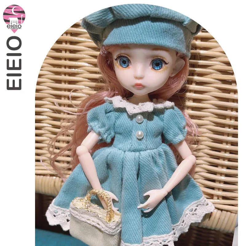 26cm BJD Doll for Girls – Purple Hair Fashion Princess with Big Eyes & Accessories Gift