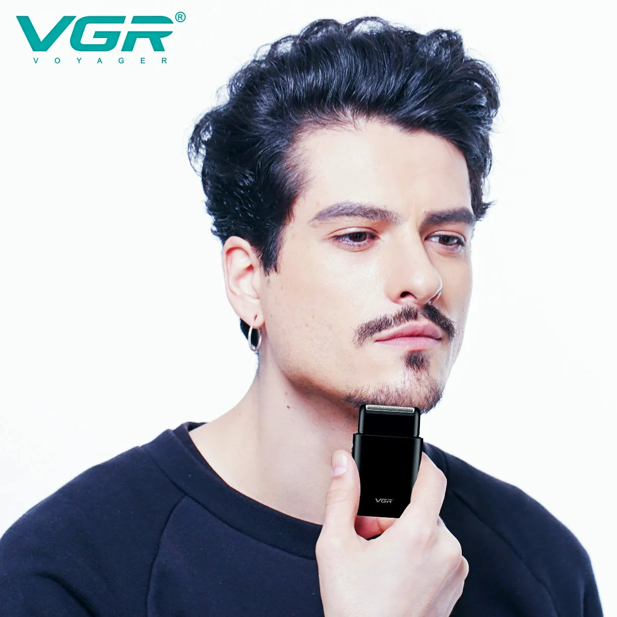 VGR V-390 Electric Shaver – Professional Beard Trimmer & Portable Mini Razor, USB Rechargeable 2-Blade Shaving for Men