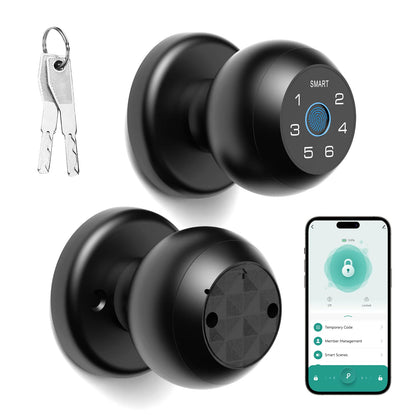 Smart Fingerprint Door Lock - Passcode & App Control with Type-C Emergency Power