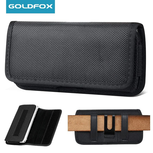 Nylon Phone Holster with Belt Clip – Waist Bag Carrying Case for iPhone 13/12/11/X/XR & Samsung Galaxy S22/S21/S20