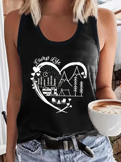Women’s Summer Dream Catcher Printed Vest Top – Loose Fit Mesh Sleeveless Casual T-Shirt for Comfortable Wear