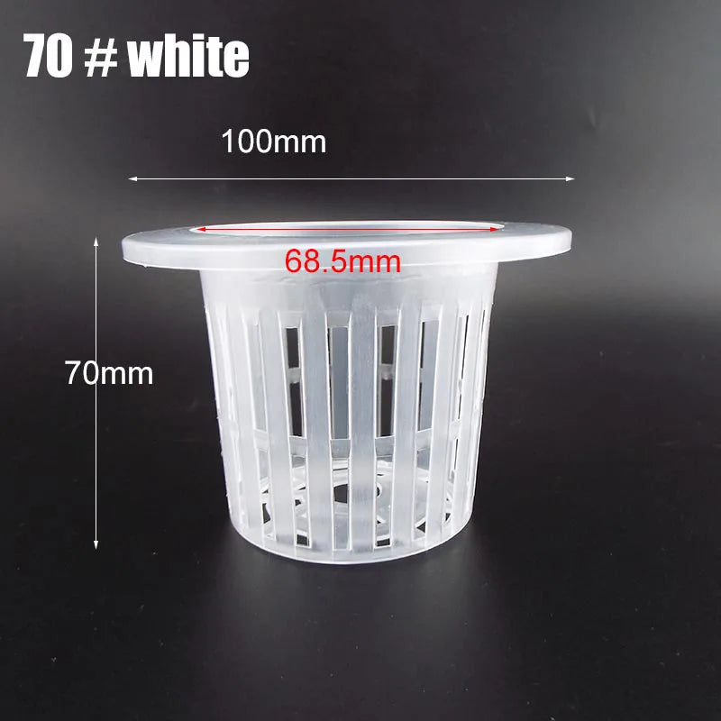 50pcs Hydroponic Mesh Net Baskets — Soilless Plant Nursery Cups for Veggie & Clone Growth