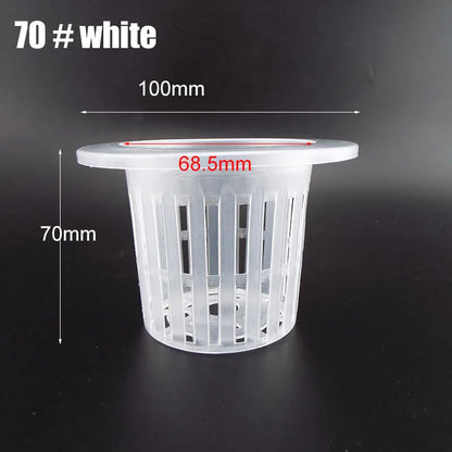 50pcs Hydroponic Mesh Net Baskets — Soilless Plant Nursery Cups for Veggie & Clone Growth