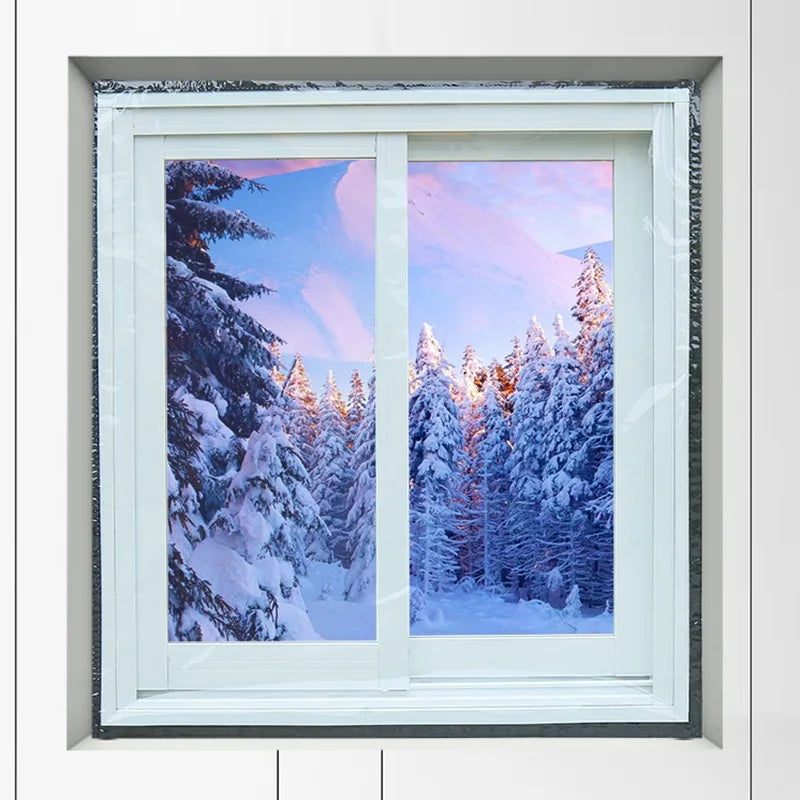 DIY Winter Insulation Window Film - Self-Adhesive Soft Glass Film Curtains for Living Room and Bedroom, Wind-Proof Indoor Curtains