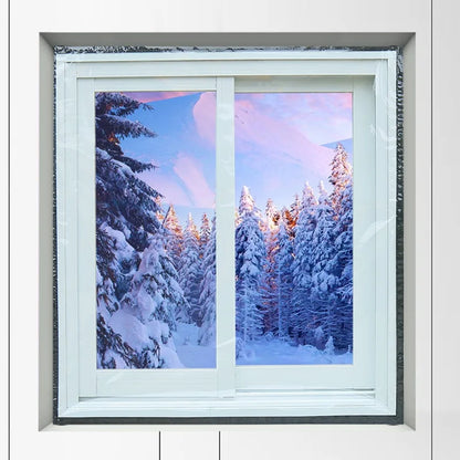 DIY Winter Insulation Window Film - Self-Adhesive Soft Glass Film Curtains for Living Room and Bedroom, Wind-Proof Indoor Curtains