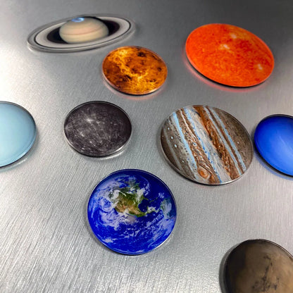 9Pcs Creative Planet Fridge Magnets – Solar System Universe Decorative Set for Kitchen, Teaching & Photo Display