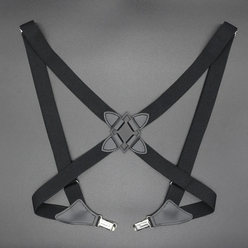 Fashion Vintage Suspenders - 2.5cm Wide Cross-Over Back with Adjustable Elastic Straps - Stylish Trouser Brace for Women and Men