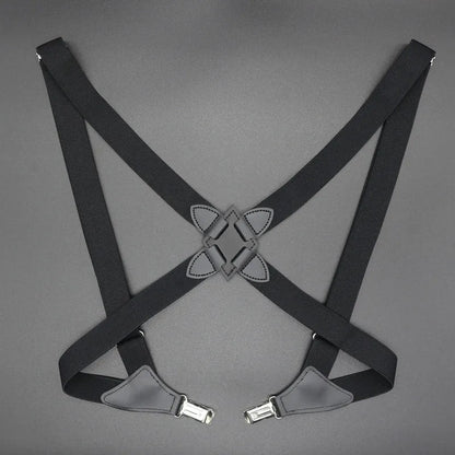 Fashion Vintage Suspenders - 2.5cm Wide Cross-Over Back with Adjustable Elastic Straps - Stylish Trouser Brace for Women and Men