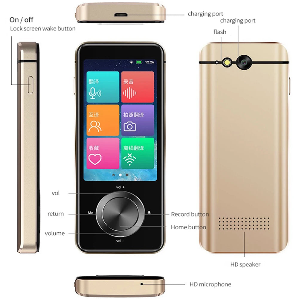Newest M9 Instant Voice Translator – Portable Smart Language Translator, Real-Time Translation, Supports 12 Offline Languages