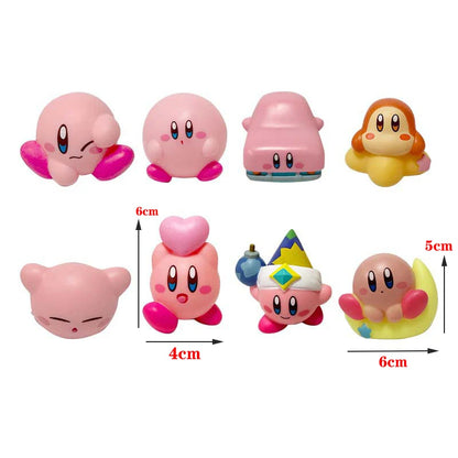 Star Kirby Action Figures — Cute PVC Toys with Cartoon Drawstring Storage Bag, Pocket-Sized Action Figures