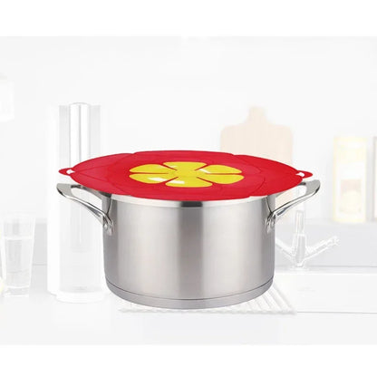 Silicone Spill Stopper Lid Cover - Flower Design, Multi-Use for Pots and Pans, Kitchen Cooking Accessories, Cookware Home Essential