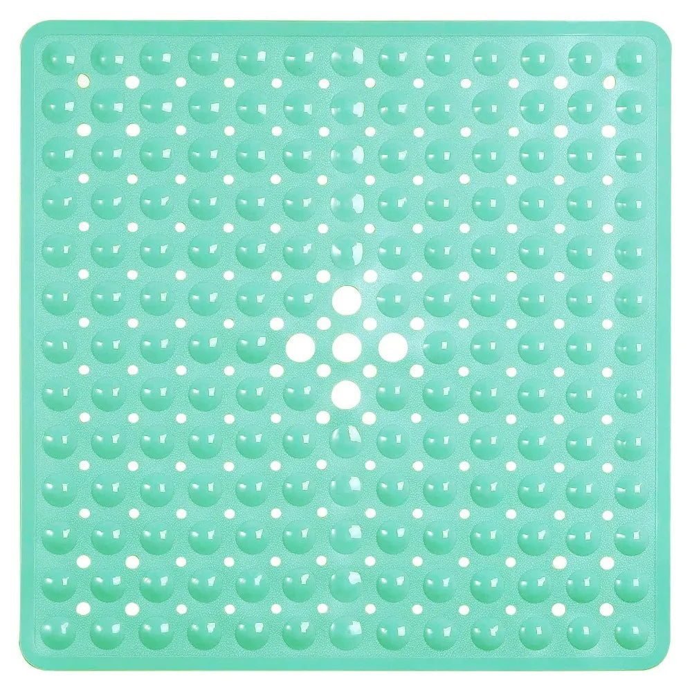 53×53cm Square PVC Shower Mat – Anti-Slip Bath Floor Pad with Suction Cups for Safety in Bathtub & Bathroom