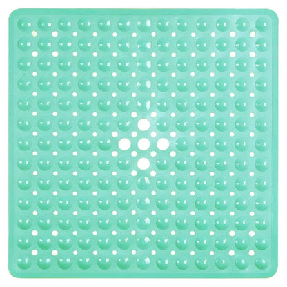 53×53cm Square PVC Shower Mat – Anti-Slip Bath Floor Pad with Suction Cups for Safety in Bathtub & Bathroom