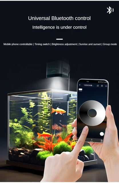 New Aquarium LED Water Grass Lamp – WRGB Full Spectrum, 8500K Algae Downlight for Native Stream Fish Tanks, 25/35/65W