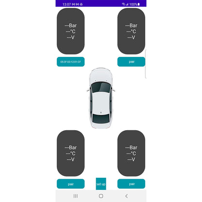 Car TPMS Bluetooth 5.0 Tire Pressure Monitoring System – Motorcycle & Car Tyre Sensor with iOS/Android App Display