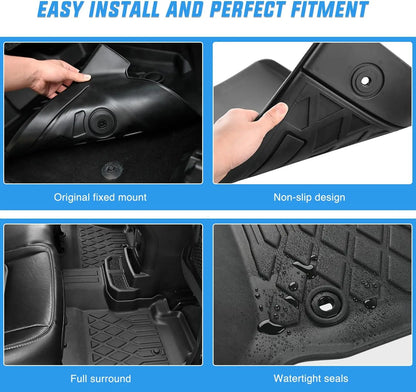 TPE Floor Mats for Honda Accord Sedan 2013-2017 - All Weather Custom Fit Heavy Duty Floor Liners