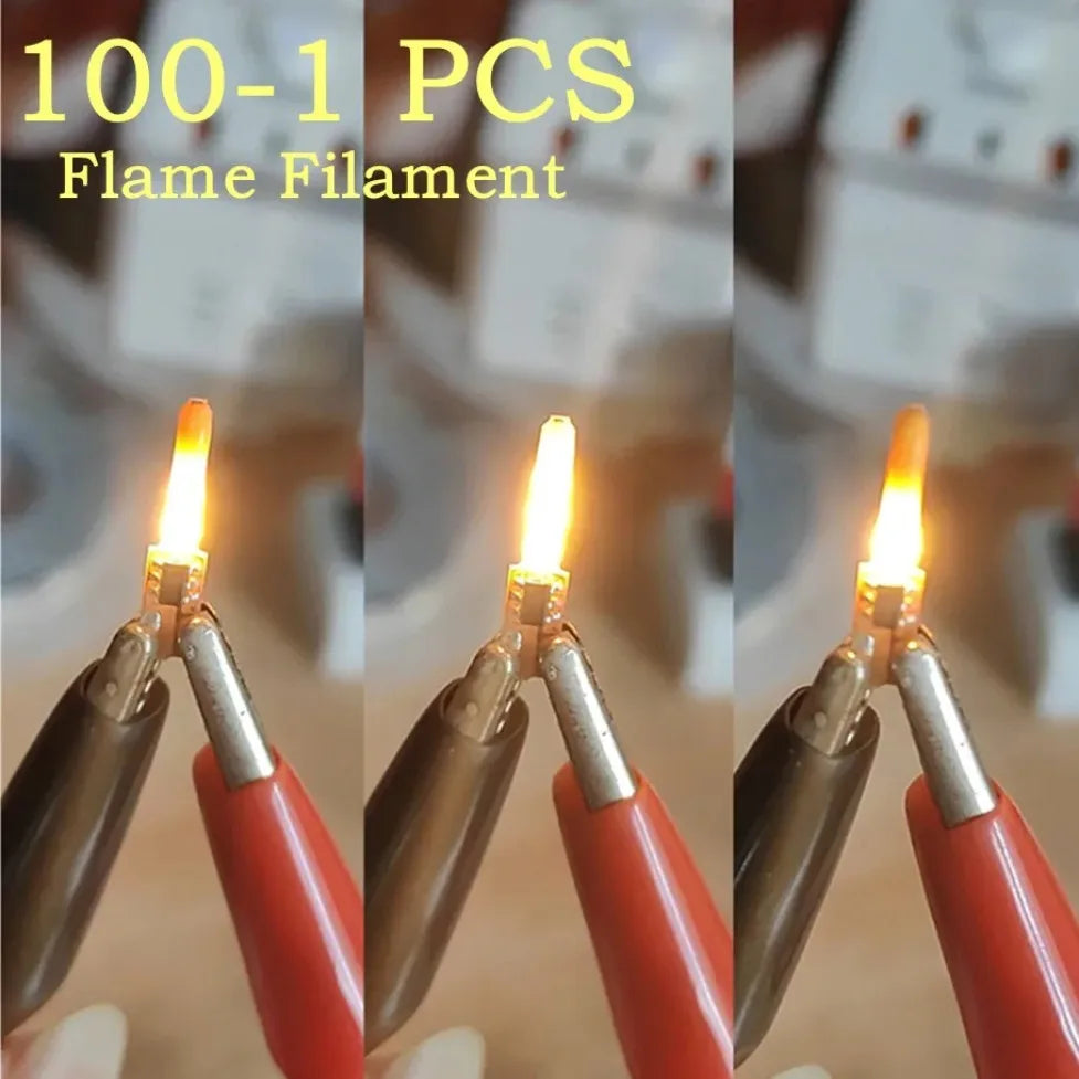 DC 3V COB LED Flickering Flame Filament - Edison-Style DIY Candle Bulb for Party and Decorative Lighting