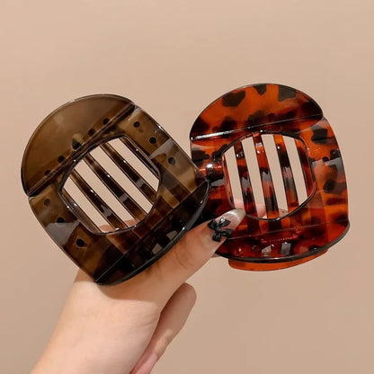 New Korean Acetic Acid Hair Clip – Women's Leopard Spring Spoon Clip, Stylish Hair Accessories & Simple Headpiece