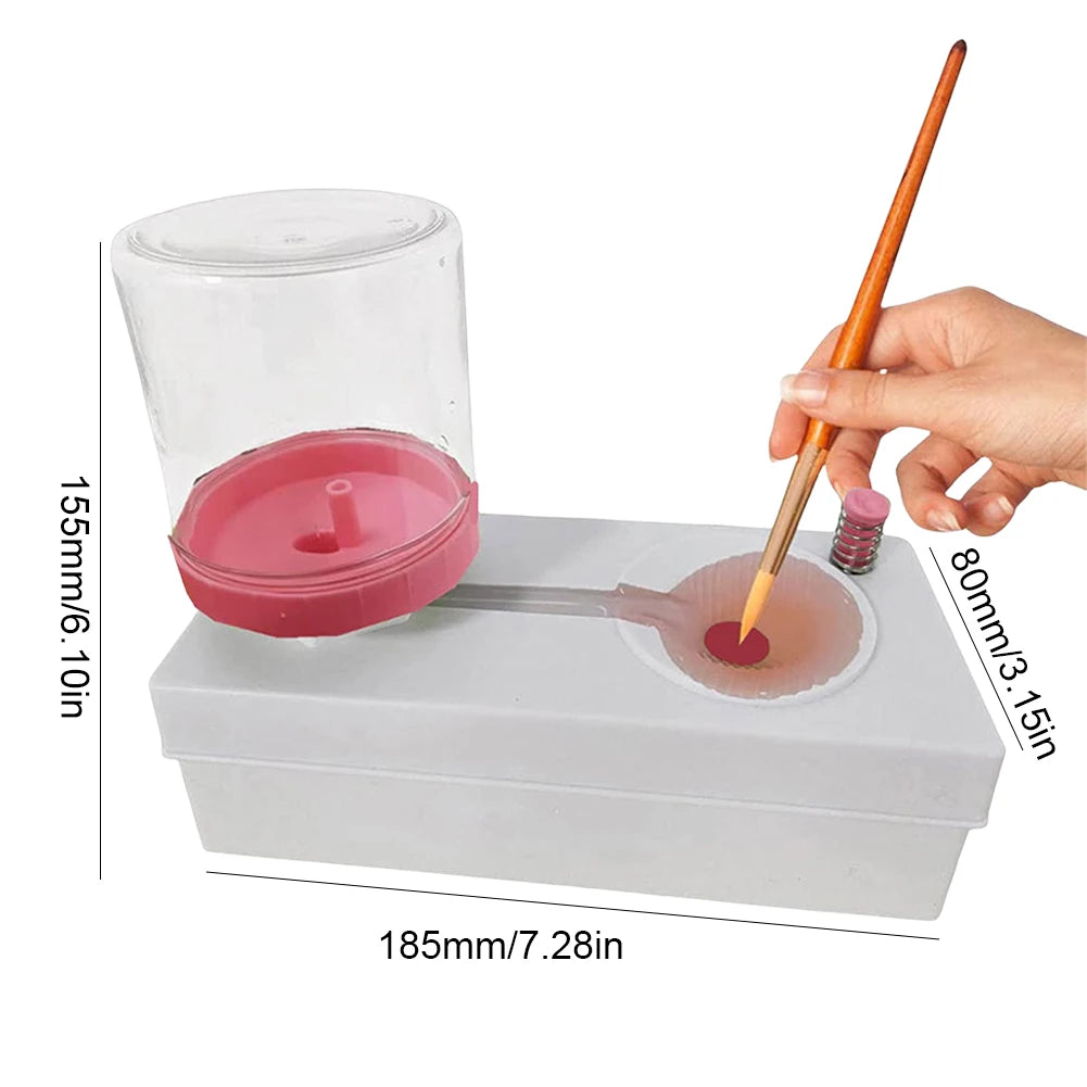 Automatic Paint Brush Washer with Drain Button – Water Circulation Cleaner for Acrylic & Water-Based Brushes