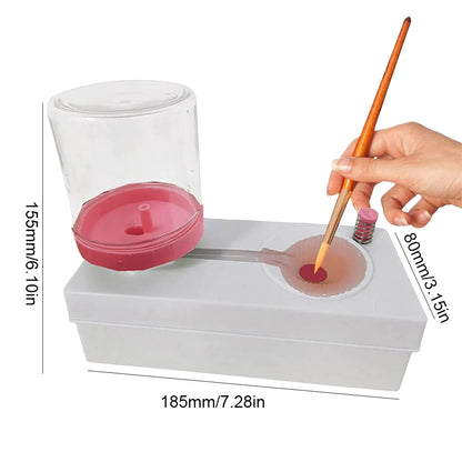 Automatic Paint Brush Washer with Drain Button – Water Circulation Cleaner for Acrylic & Water-Based Brushes