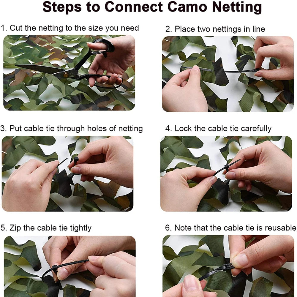 Hunting Camouflage Netting - Woodland Camo Shade Cover for Camping, Car Protection, Privacy & Outdoor Shelter