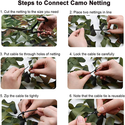 Hunting Camouflage Netting - Woodland Camo Shade Cover for Camping, Car Protection, Privacy & Outdoor Shelter