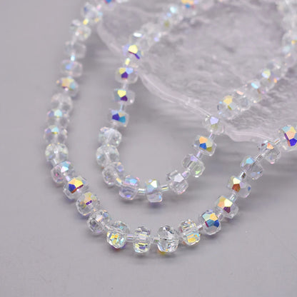 8mm Crystal Glass Beads Set - 30PCS Color Wheel Faceted Round Loose Beads for DIY Jewelry Making & Bracelets