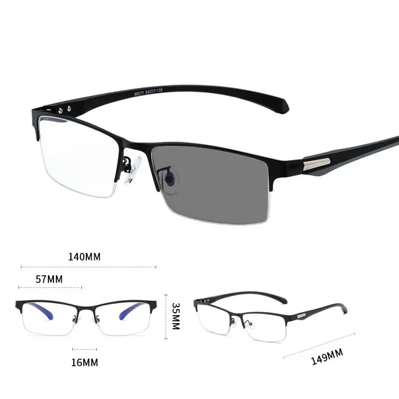 Smart Photochromic Reading Glasses for Men – 2-in-1 Trendy Unisex Presbyopia Sunglasses +1.0 +1.5
