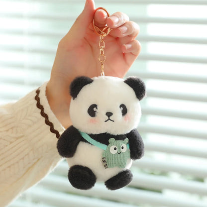 Cute Panda Plush Keychain - Cartoon Bag Pendant & Car Key Chain Gift Accessory
