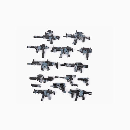 Military Building Blocks Soldier Set - Tactical Weapons Figures with Gatling Gun, Rifle, Mortar & Accessories Toy Kit