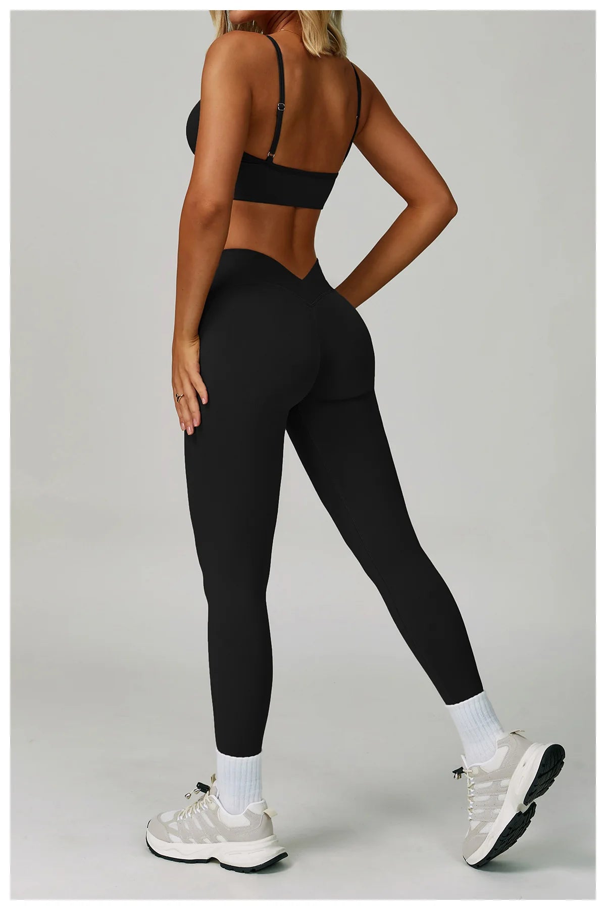 2/3PCS Women’s Seamless Yoga & Gym Set – Push-Up Sports Bra, Long Sleeve Jacket & Workout Leggings