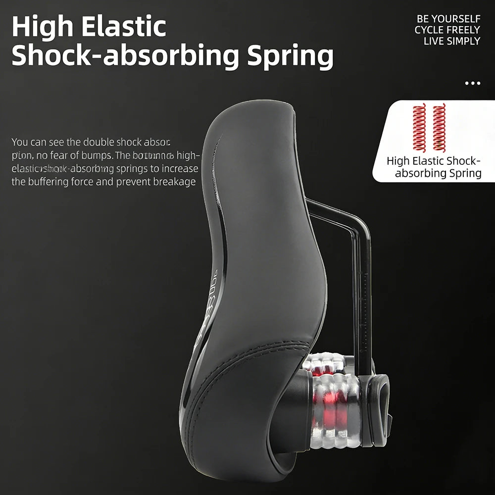 Ergonomic Bike Saddle - Thick Soft Shock-Absorbing Hollow Breathable Seat for Mountain & Road Bikes