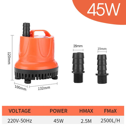220V Submersible Water Pump - 30W–110W Bottom-Suction Silent Pump for Garden Water Features and Fish Tanks