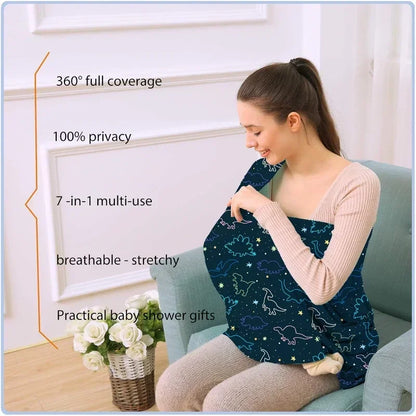 Baby Nursing Cover - Multi-Use Infant Car Seat Canopy Stroller High Chair Shopping Cart Privacy Cover