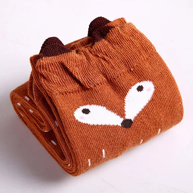 Cute Cartoon Animal Knee-High Socks for Babies & Kids – Warm Cotton Ankle & Over-Knee Socks for Girls