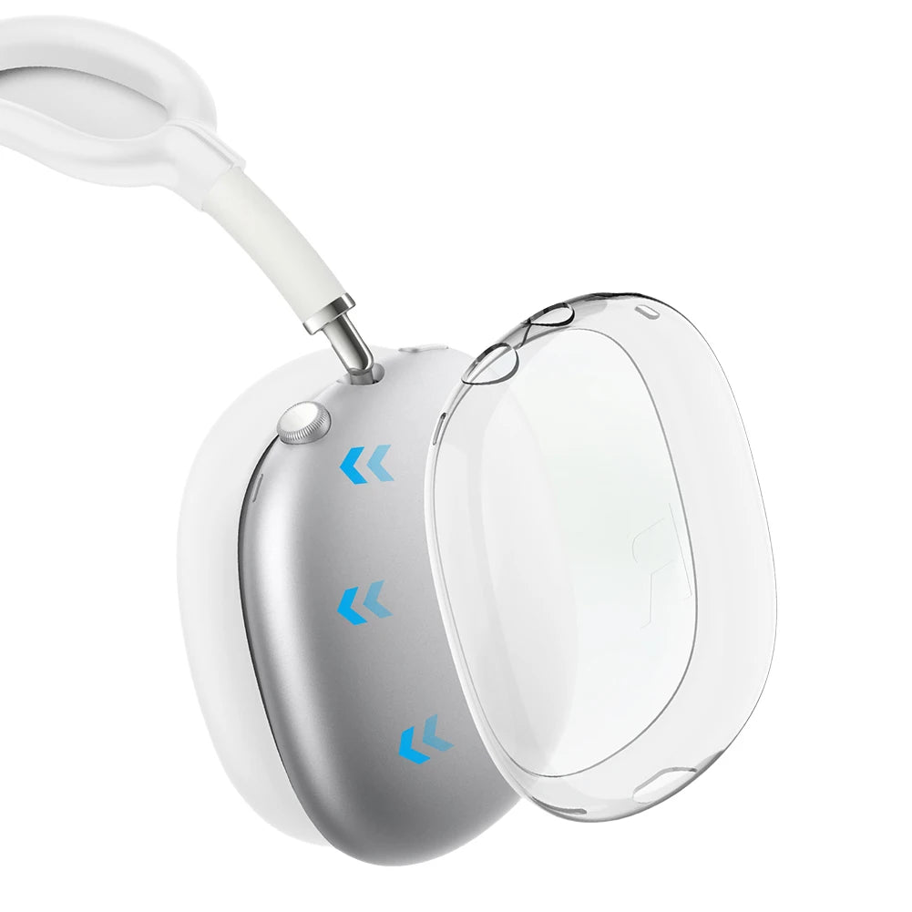4-in-1 Clear Silicone & TPU Shockproof Protective Cover Set for AirPods Max – Ear Pads, Ear Cups, Headband, and Ear Cushion Protector