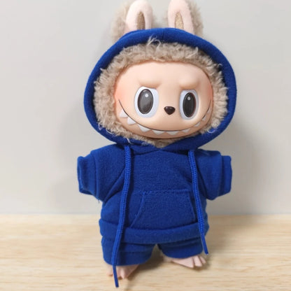 Labubu Casual Sweatsuit Set for 15/17cm Dolls — Comfy Doll Clothes with Ribbed Hem Details