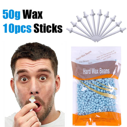 Portable Nose Wax Kit 50g-100g for Men & Women - Nail & Nose Hair Removal with Cleaning Wax Kit & Clipper