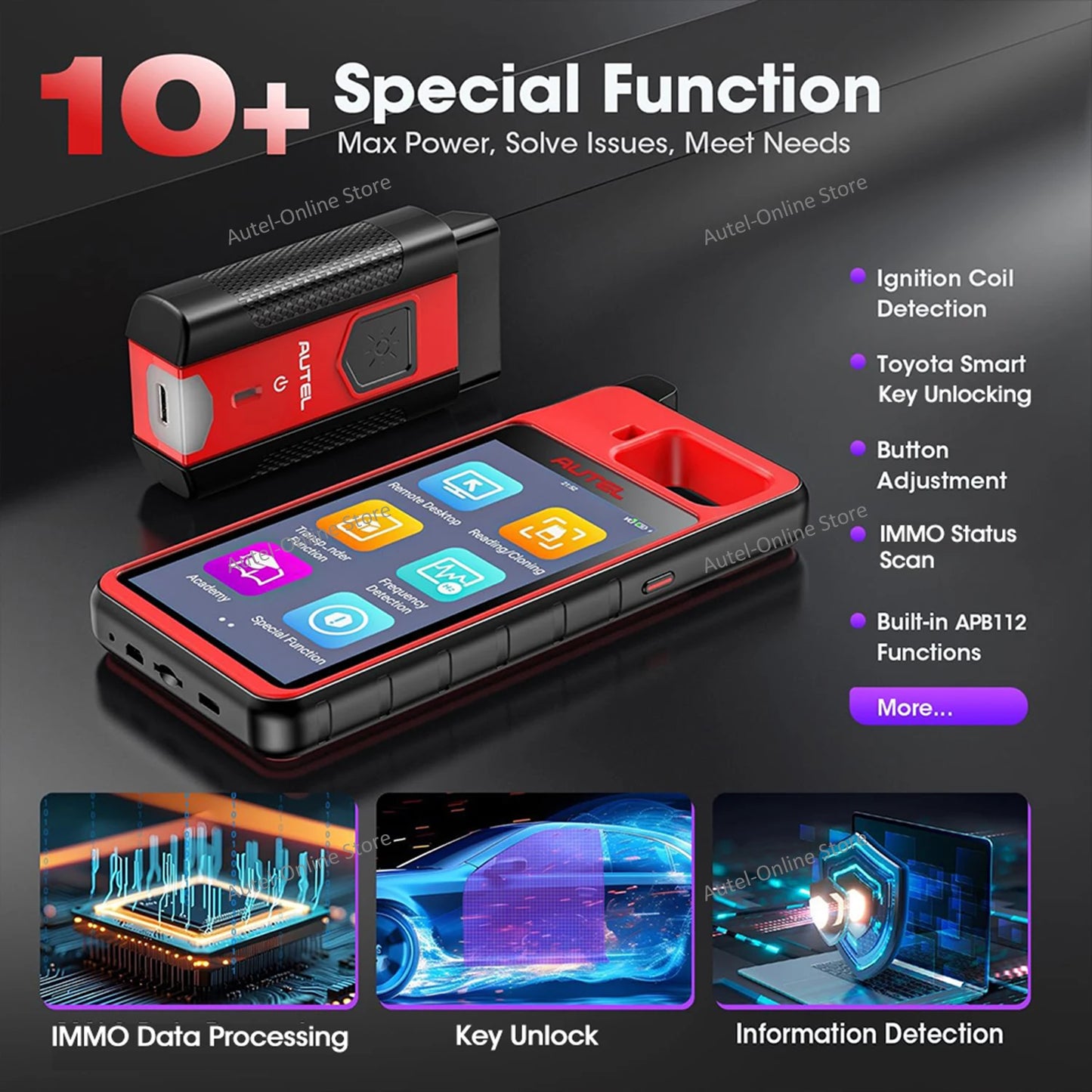 Autel MaxiIM KM100 Key Tool — OBD IMMO Key Generator with Chip/Transponder Read, Write & Clone, Lifetime Free Updates