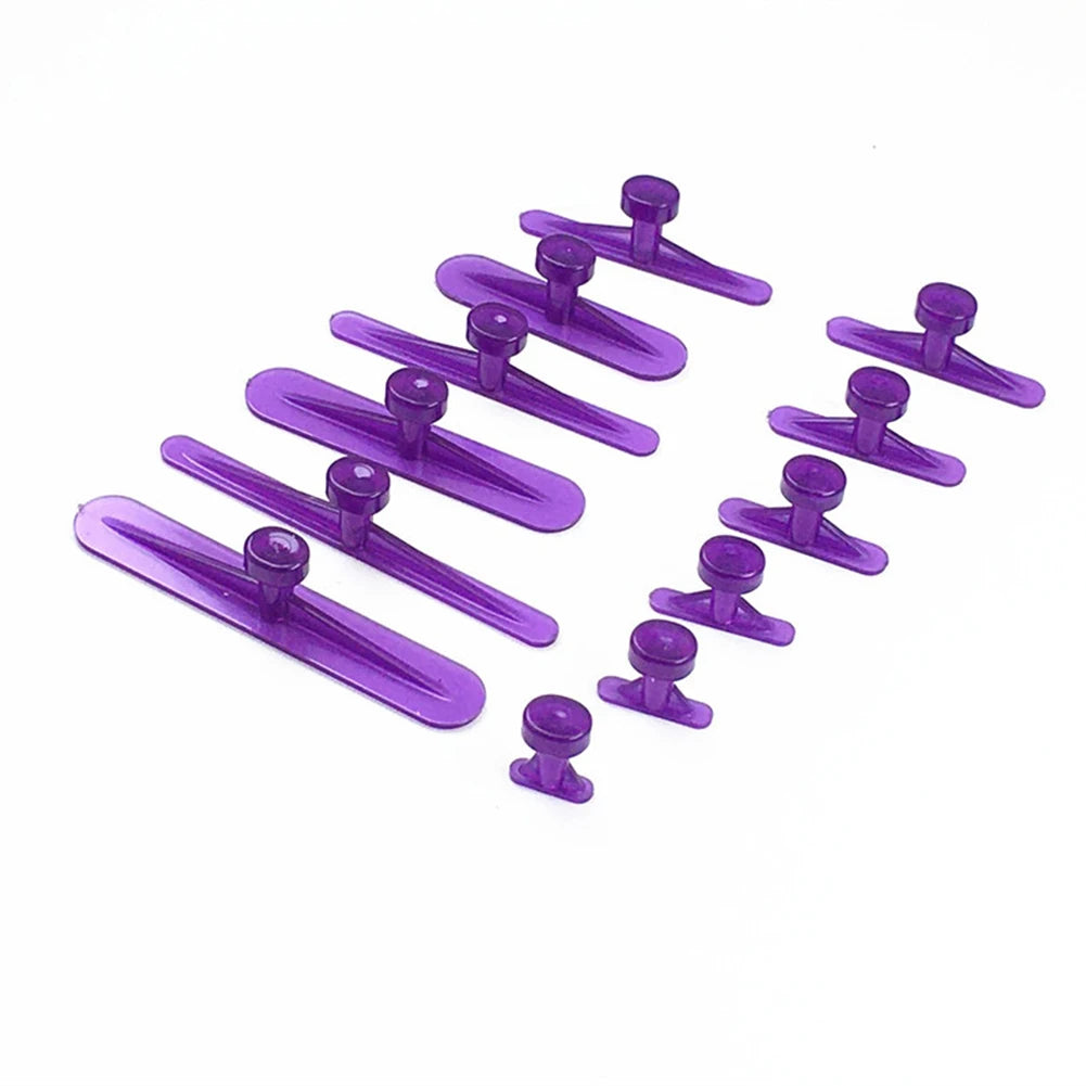12Pcs Paintless Dent Removal Glue Tabs Kit – Nylon Car Body Dent Puller Tools for Auto Repair, Slide Hammer Compatible Dent Lifter Accessories